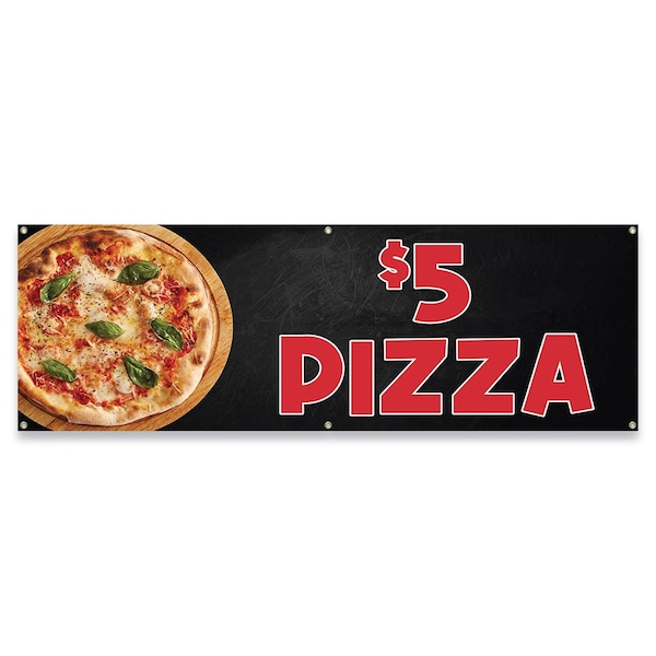$5 Pizza Banner Concession Stand Food Truck Single Sided